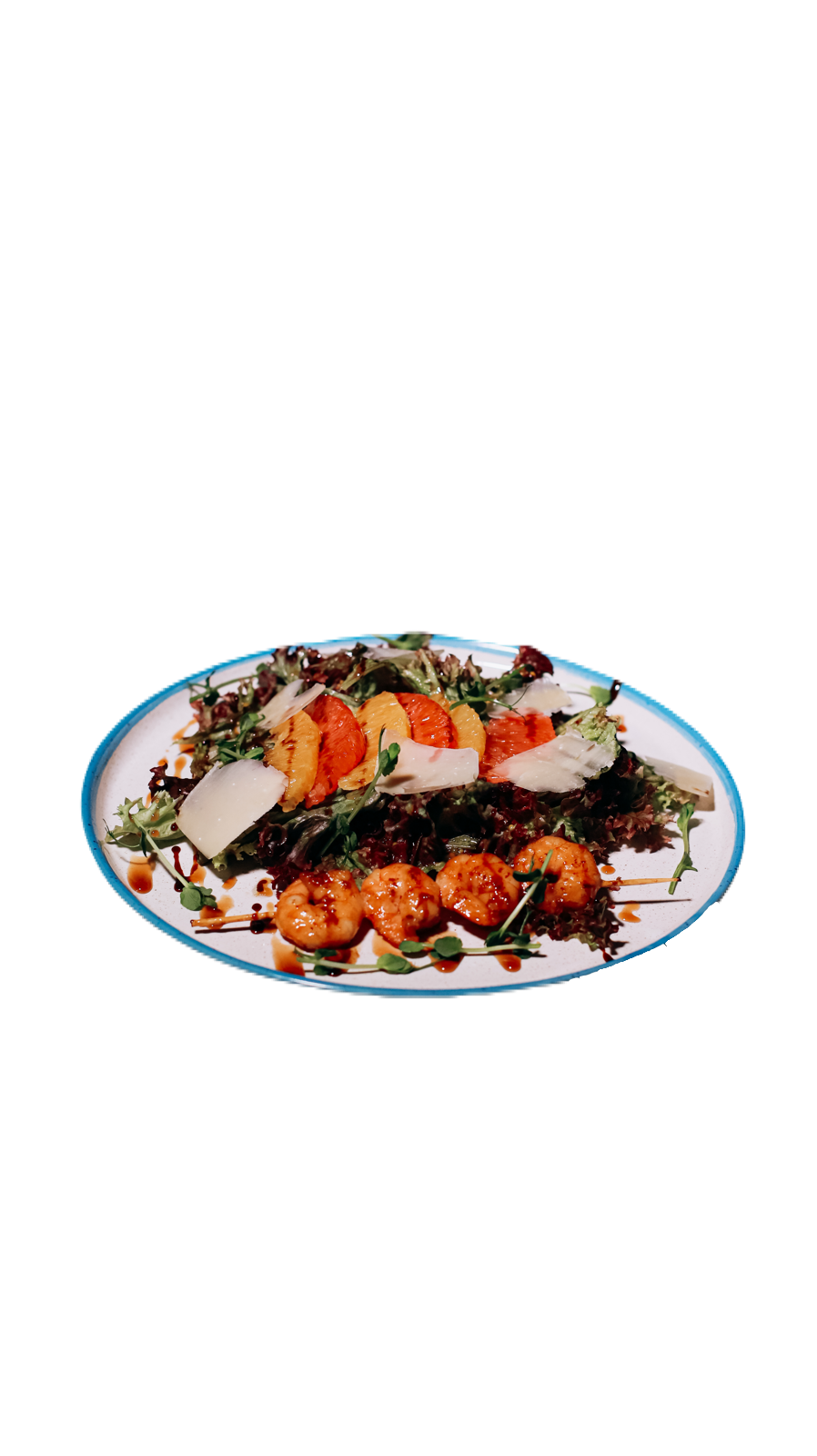 Салат цитрусовий з тигровими креветками