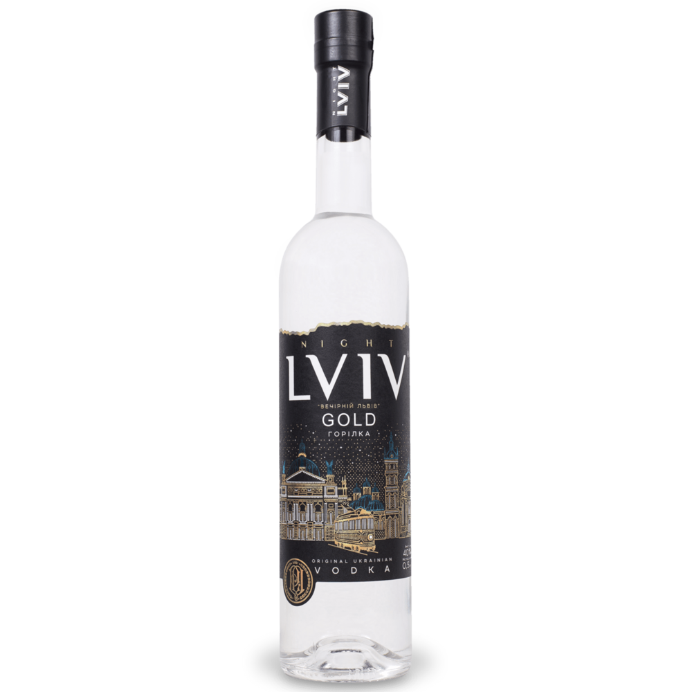 Горілка "Львівська Ніч" золота40% 50г. / VIEJO LVIV GOLD 50 ml.