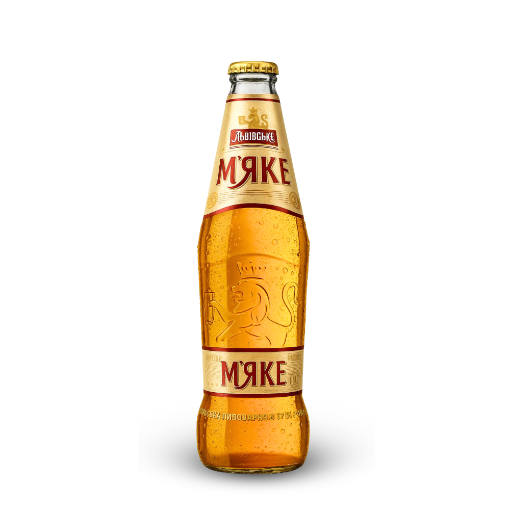 Пиво Львівське М'яке 450 мл/Cerveza Lvivske Suave 450 ml