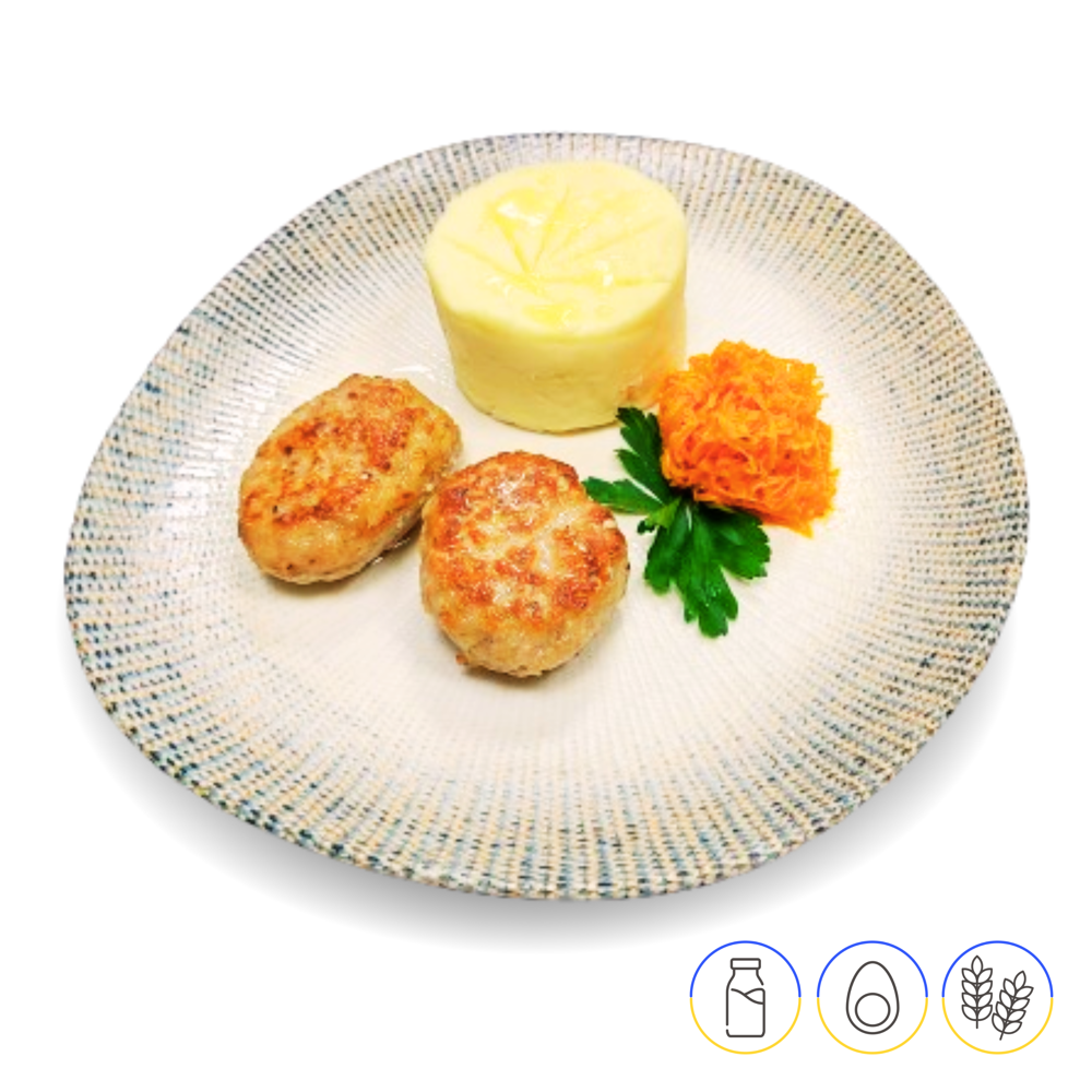 Котлетки по домашньому з картоплею пюре / Albondigas caseras con pure de patata. / Home-style meat patties with Mashed Potato / 180/160/35