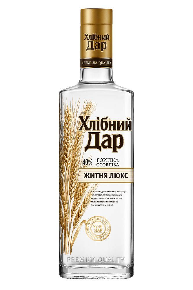 Горілка Хлібний Дар Житня 30 ml/Khlibnyi Dar Zhytnia chupito