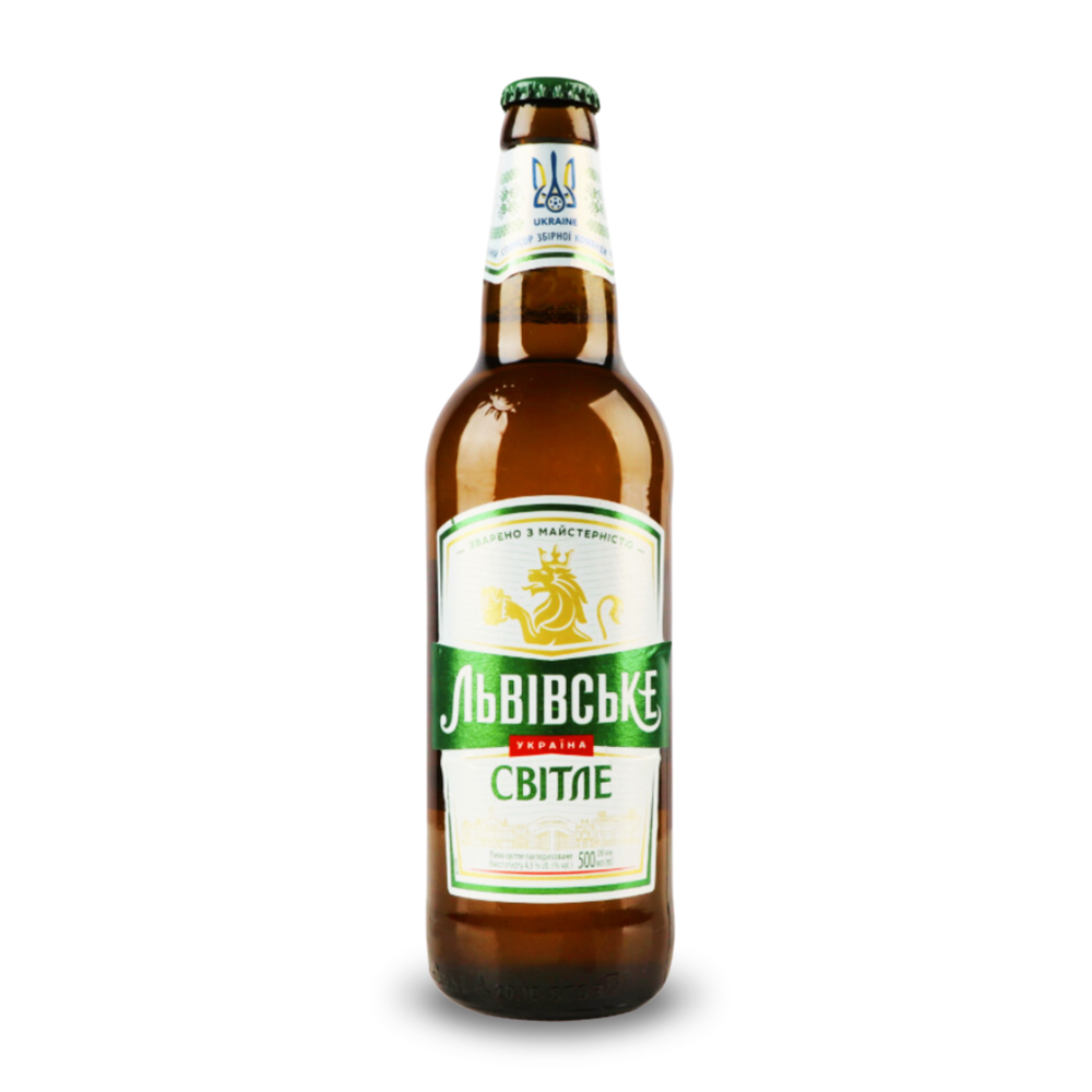 Пиво Львівське Світле 500 мл/Cerveza Lvivske Svitle 500 ml