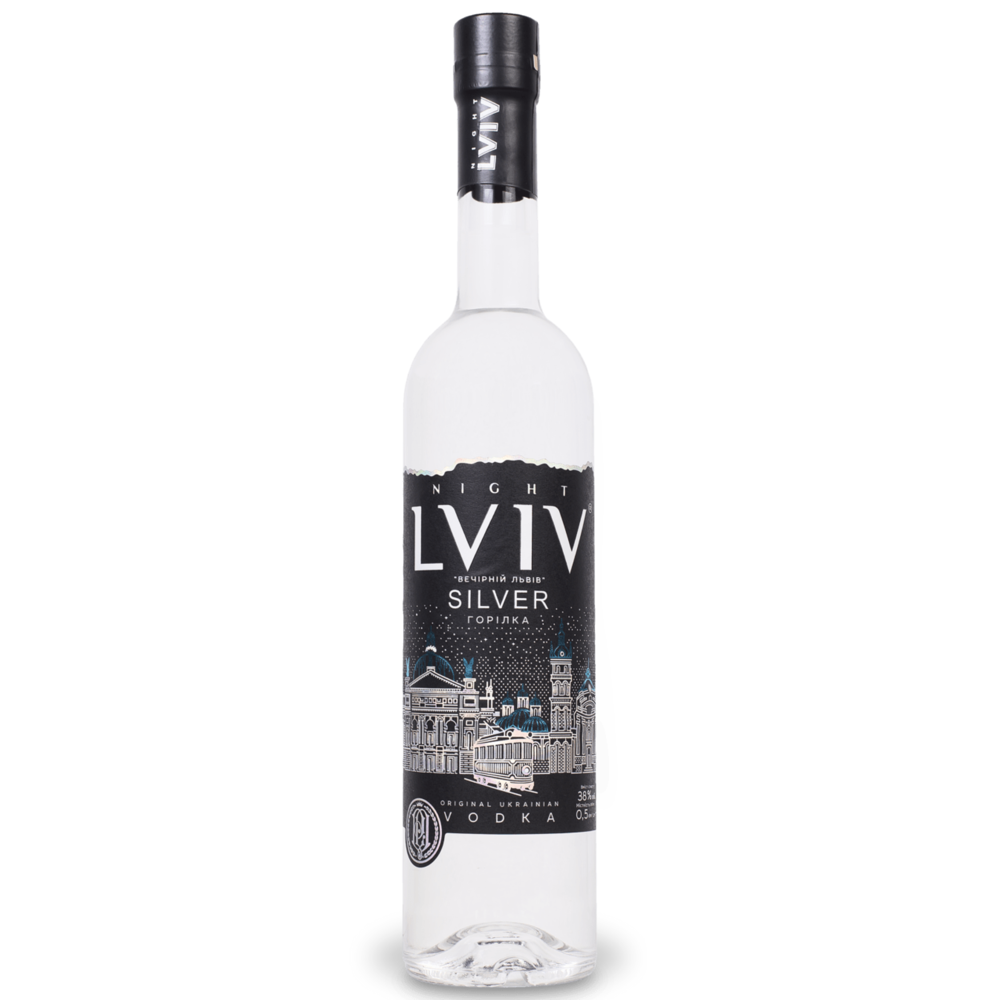 Горілка "Львівська Ніч" срібна 38% 50г. / VIEJO LVIV SILVER 50 ml.