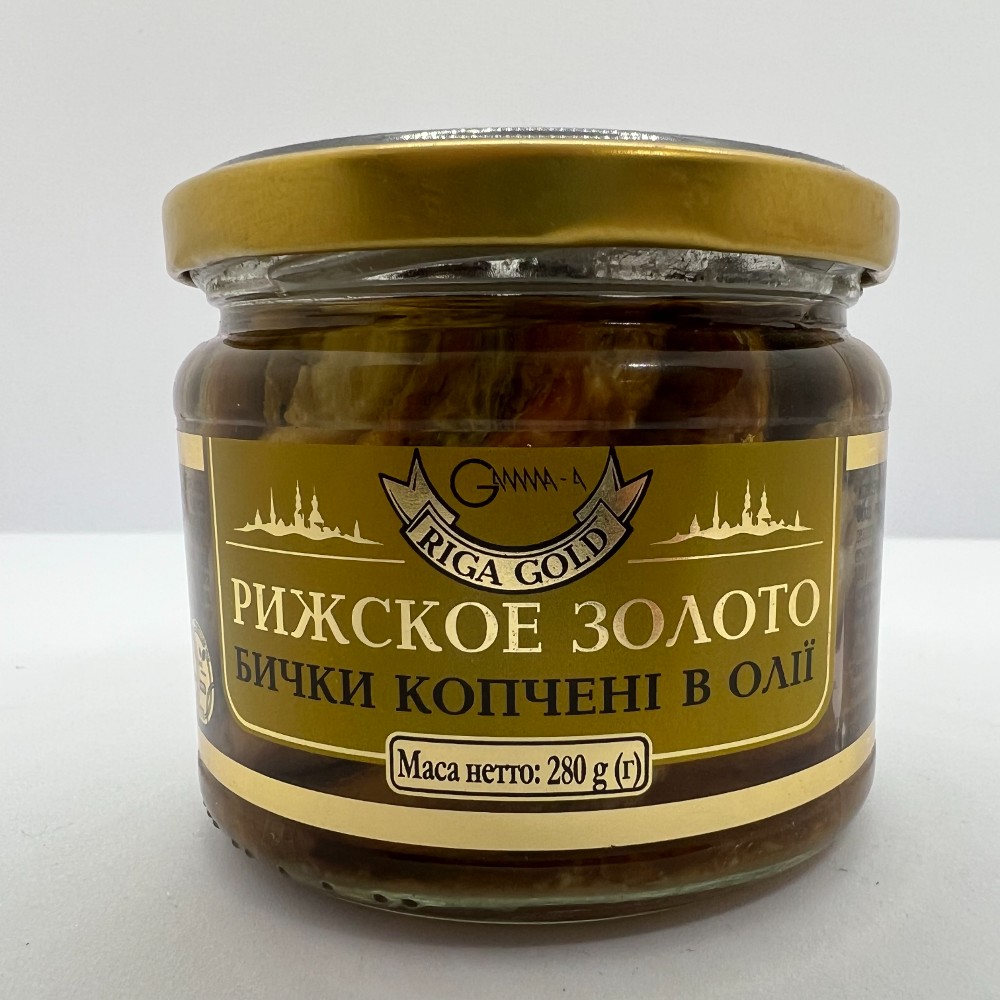 Бички копчені в олії Рижское Золото 280г