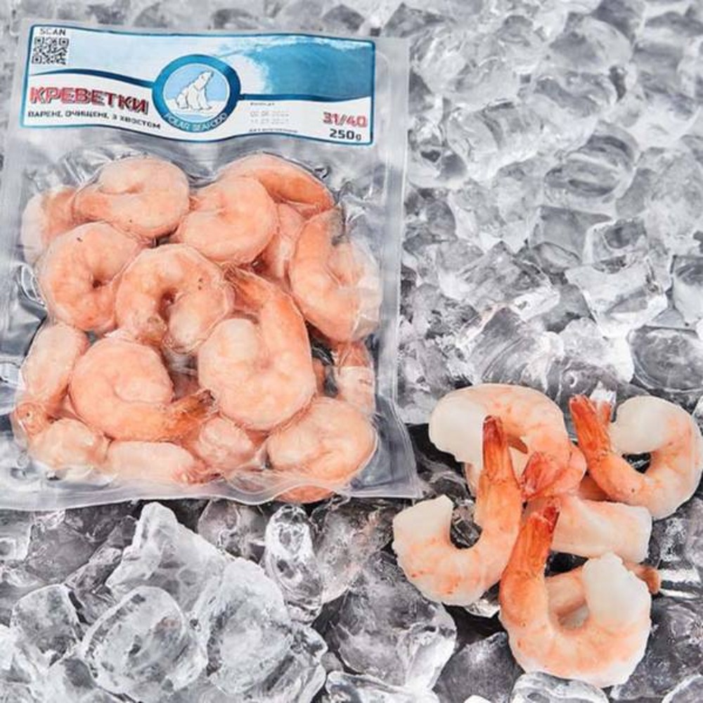 Креветка Vannamei в/м  31/40 PolarSeafood 250г