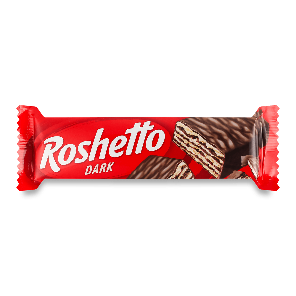 Вафлі Roshen Roshetto Dark глазуровані, 34г