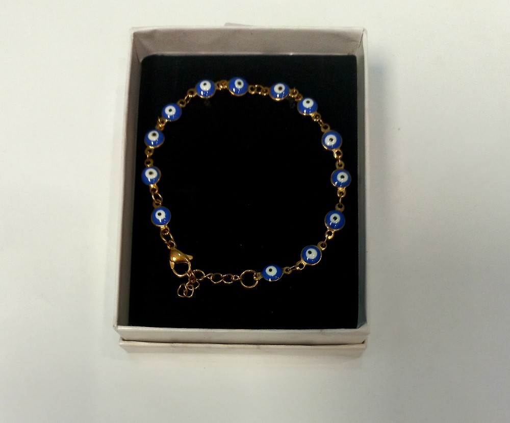 S Steel evil eye bracelet