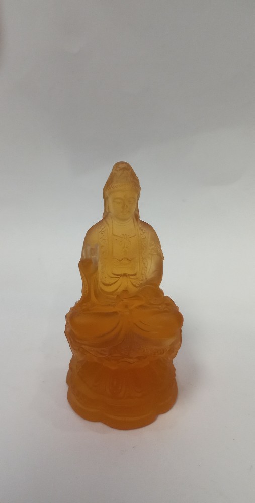 Guan Yin (Mixed Colour) *Ancient Glaze - 10cm (S556)
