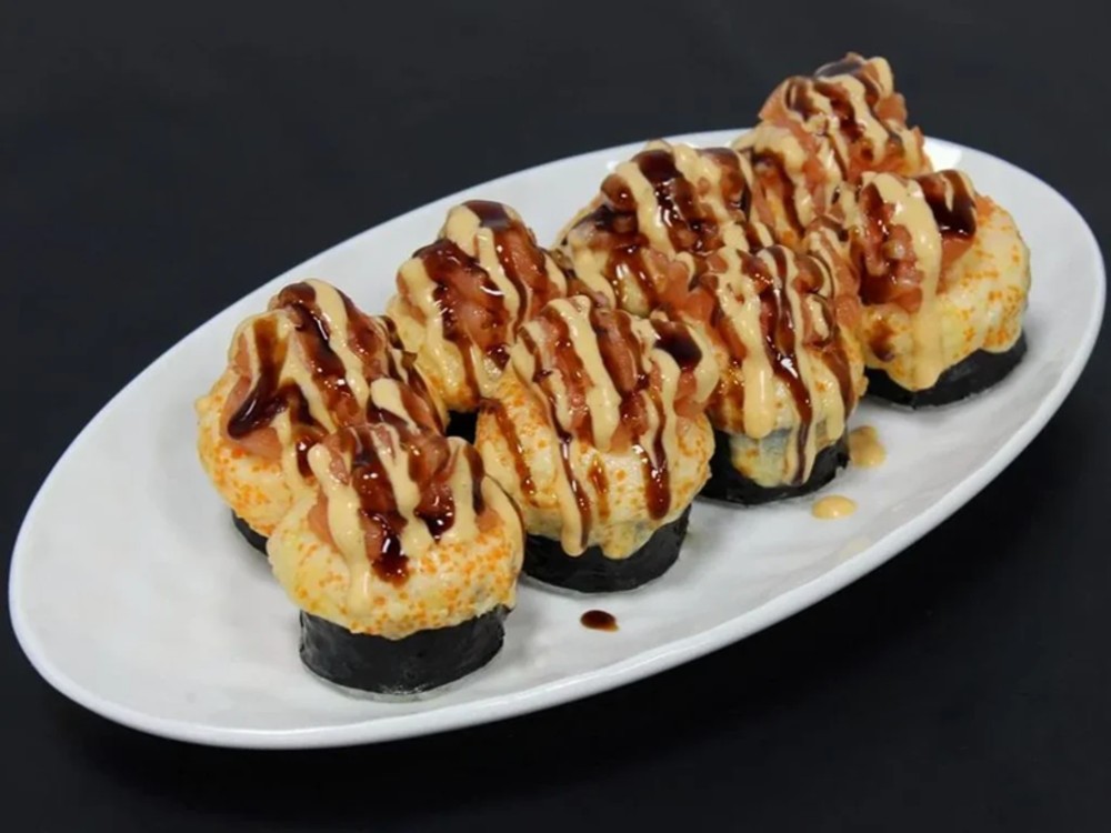 Запечений футомак з лососем