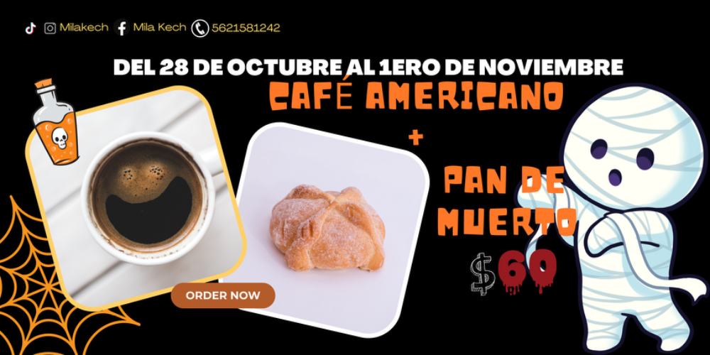Pan de muerto + Café americano chico