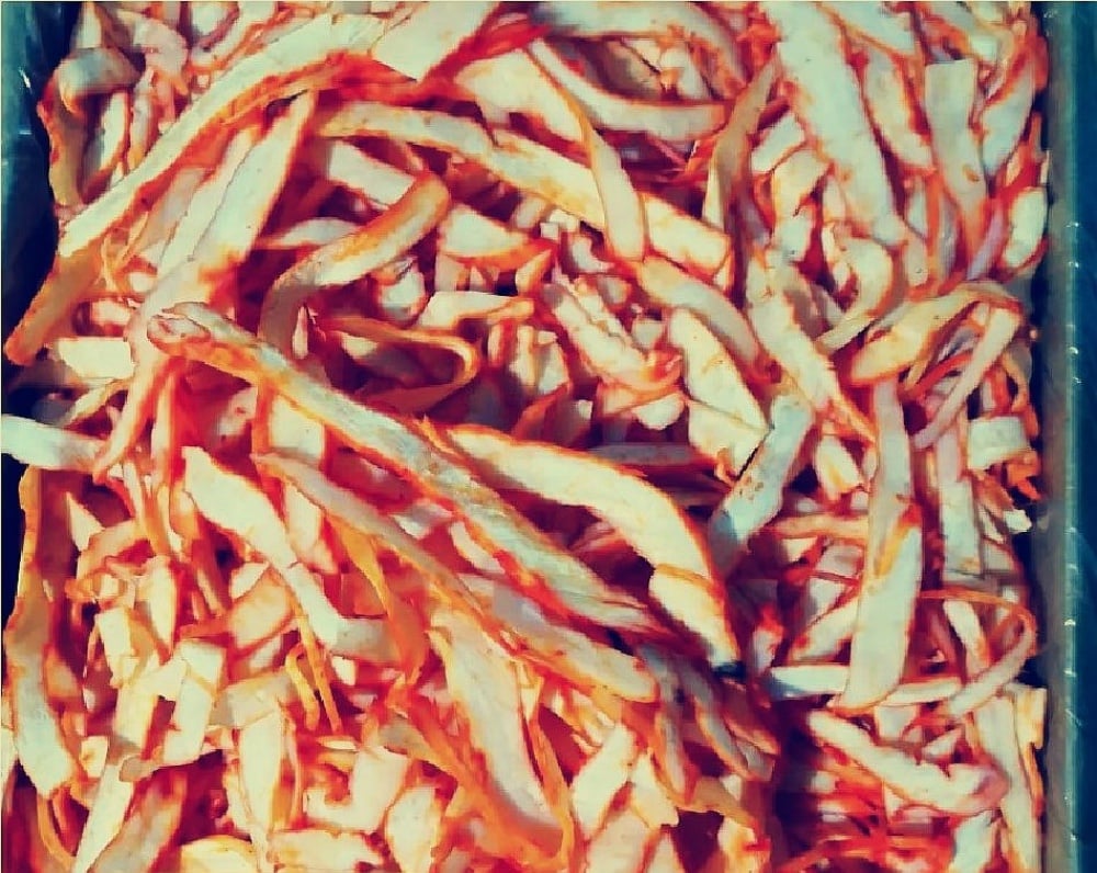 Кільця кальмару з крабом