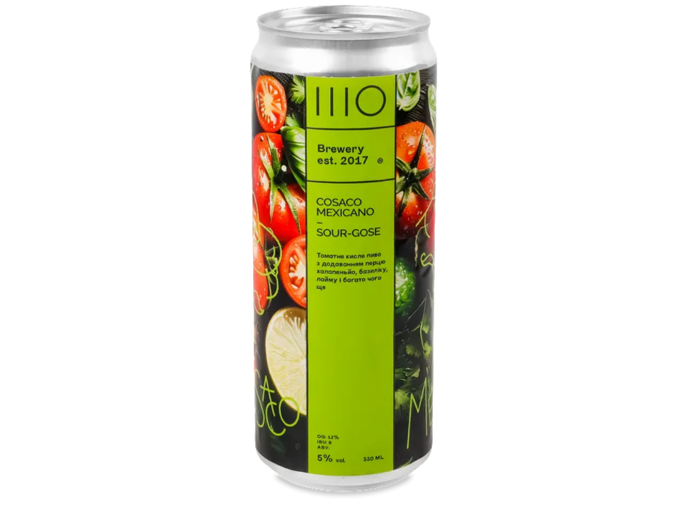 Пиво IIIO Cosaco Mexicano Tomato Sour, ABV 5%, 0.33 л