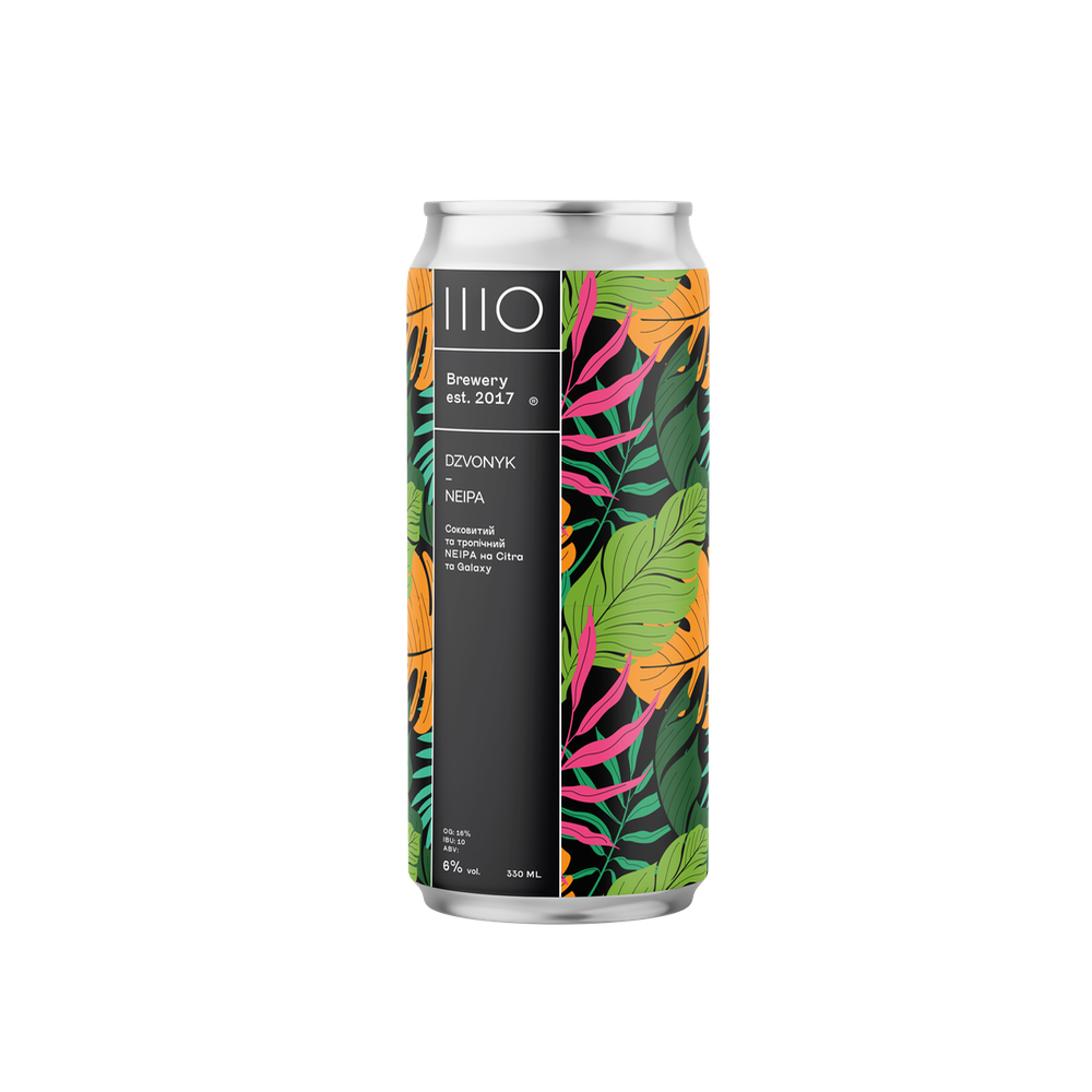 Пиво ШО Dzvonyk NEIPA, ABV 6%, 0.33 л