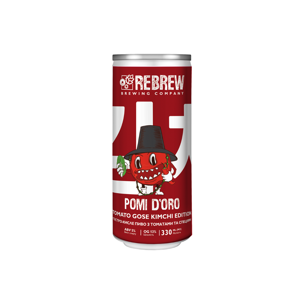 Пиво Rebrew Pomi Doro Tomato Gose Kimchi, ABV 5%, 0.33 л