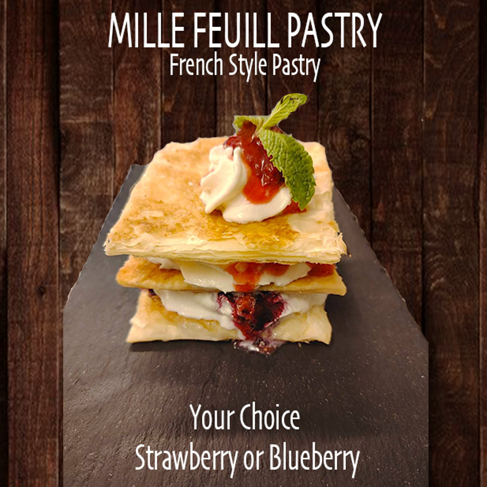 Mille Feuill French Pasty - Strawberry or Blueberry