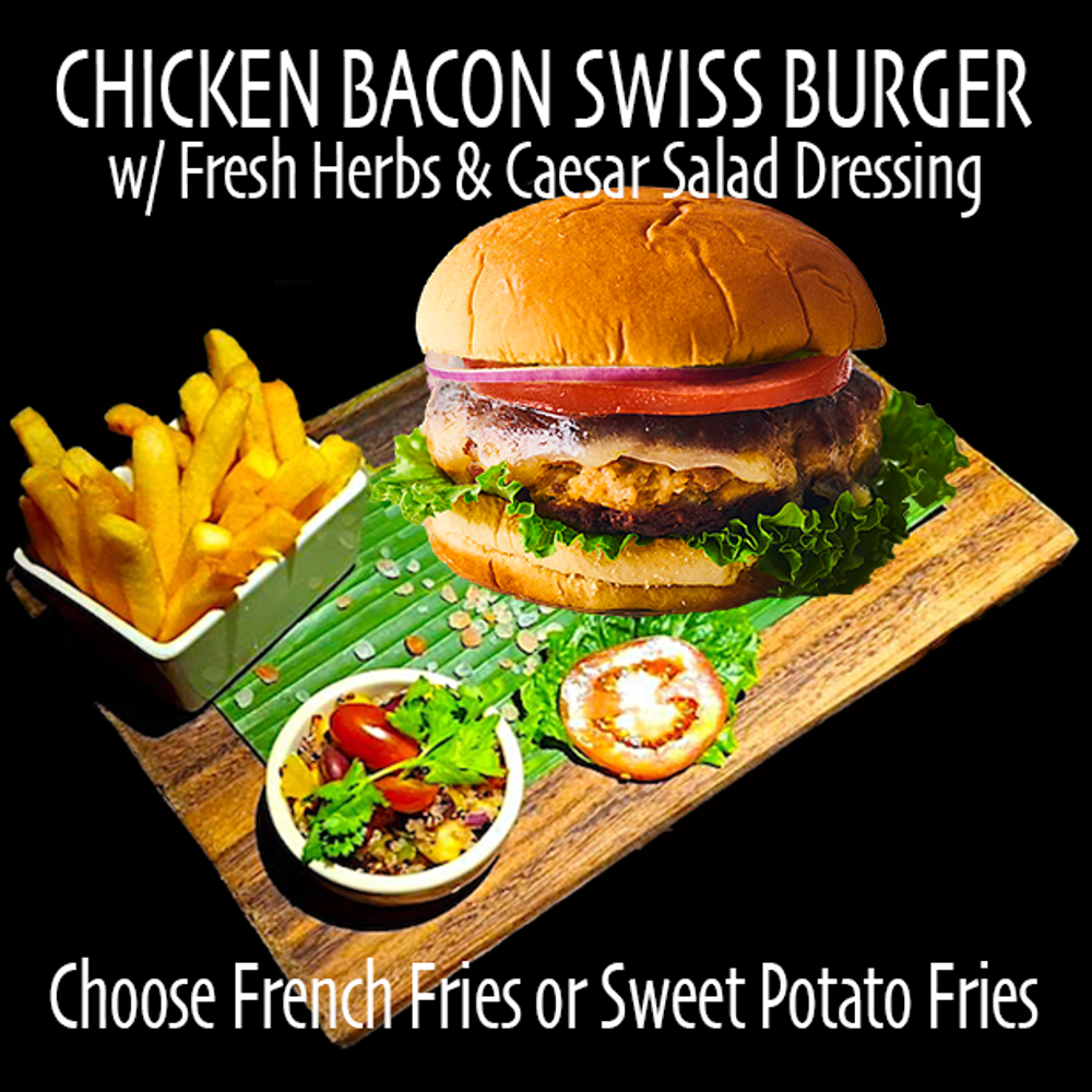 Herbed Chicken Bacon Swiss Burger Set