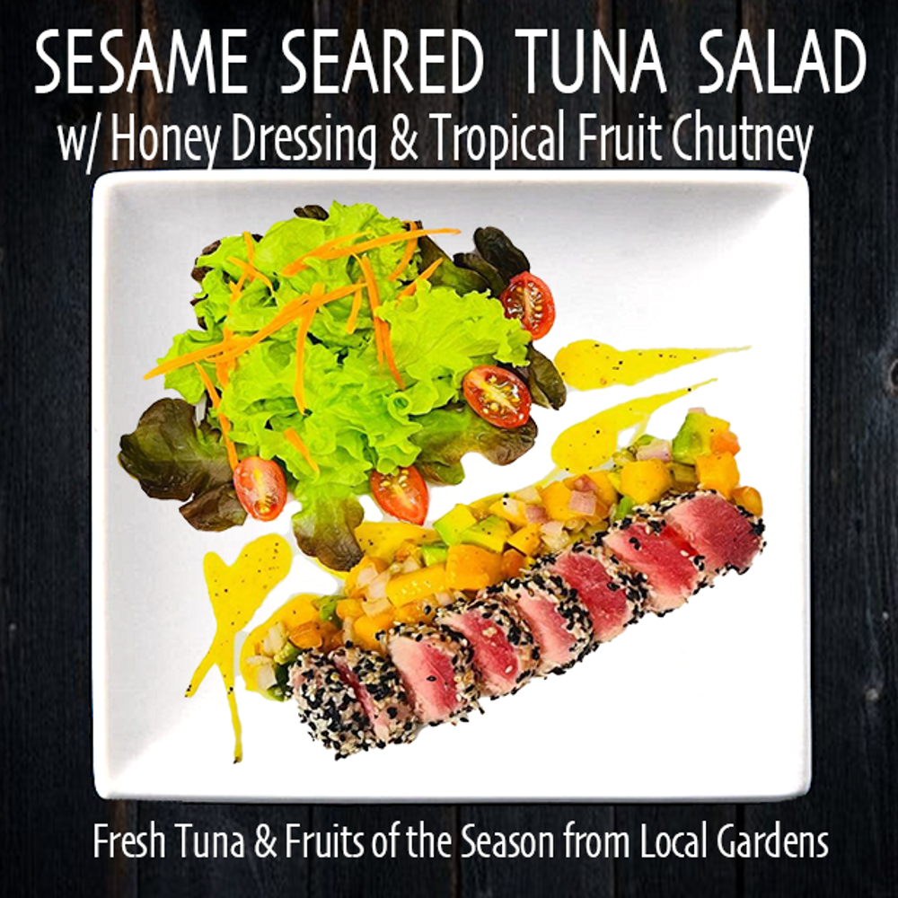 Sesame Seared Tuna Salad w/ Tropical Fruit Chutney