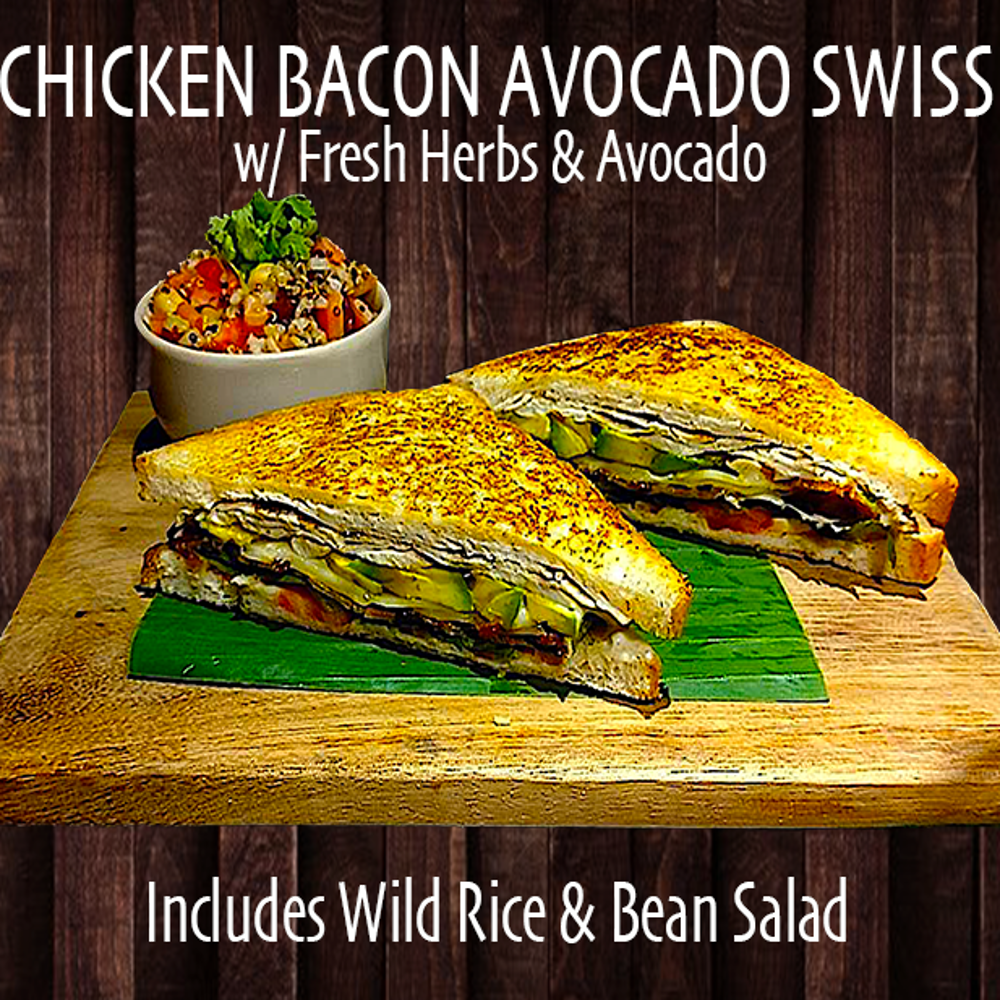 Chicken-Avocado-Bacon-Swiss on Grilled Bread