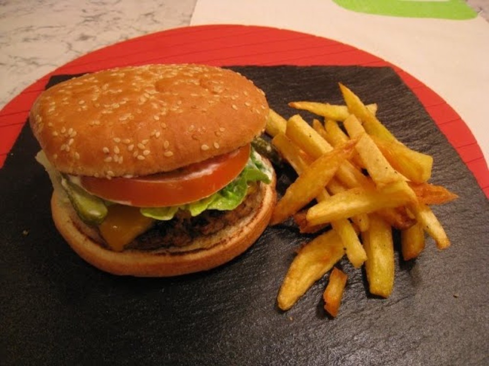 Hamburguesa Grande Con Papas