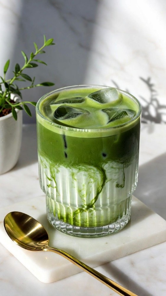 Матча лате Ice на рослинному