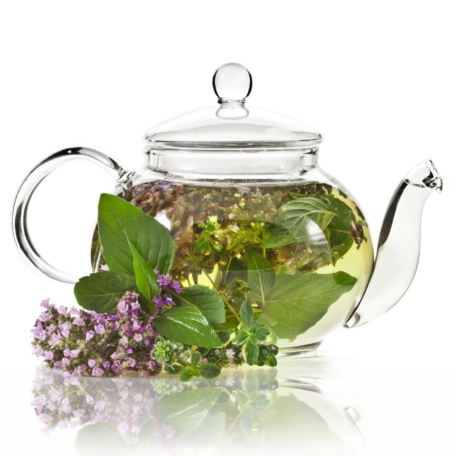 Herbal tea in a teapot