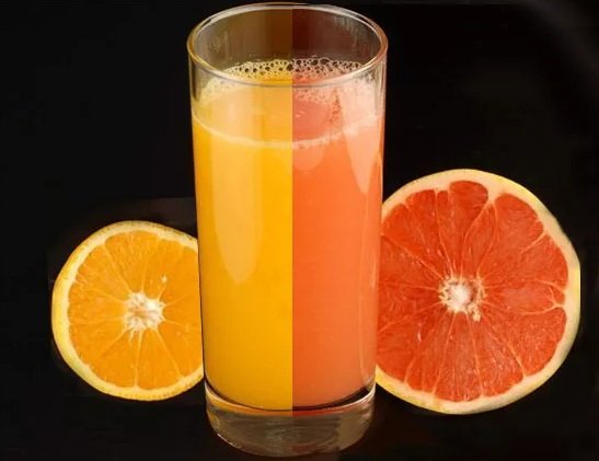 Fresh grapefruit and orange