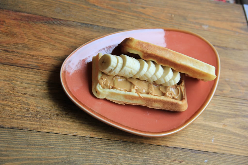 Waffles with peanut butter