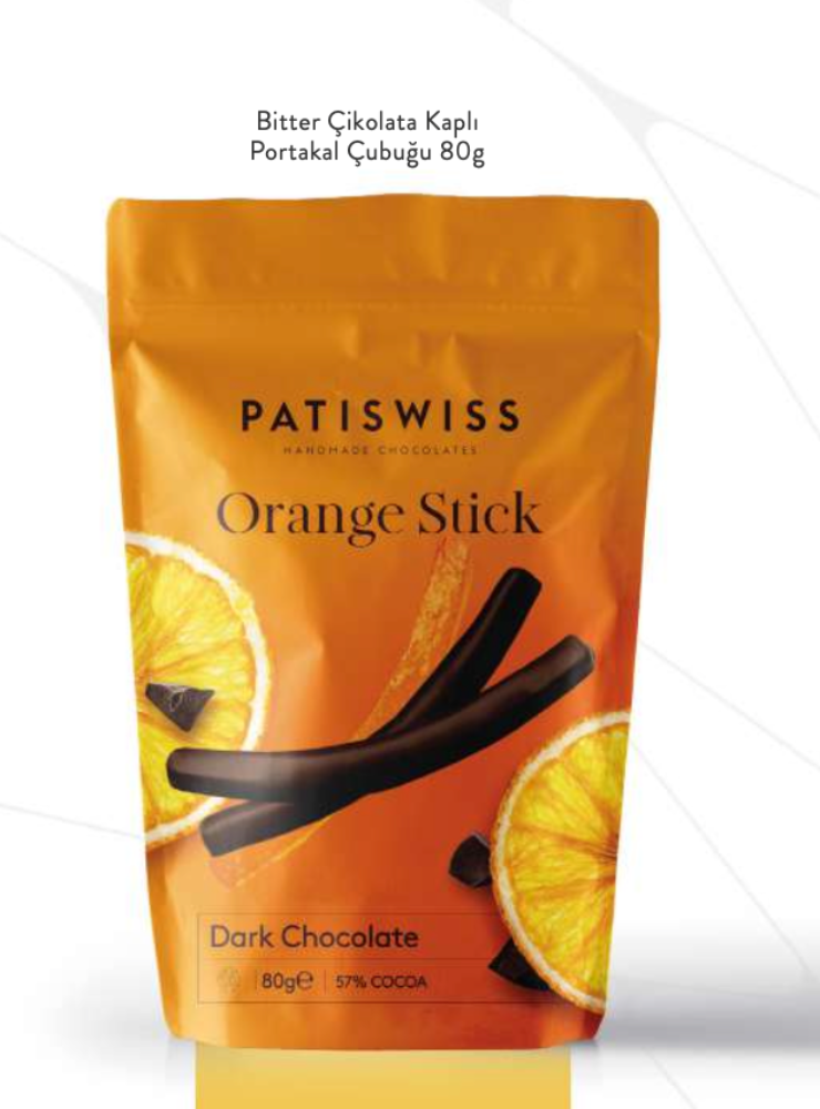 PATISWISS - Bitter Çikolata Kaplı Portakal Çubuğu 80g