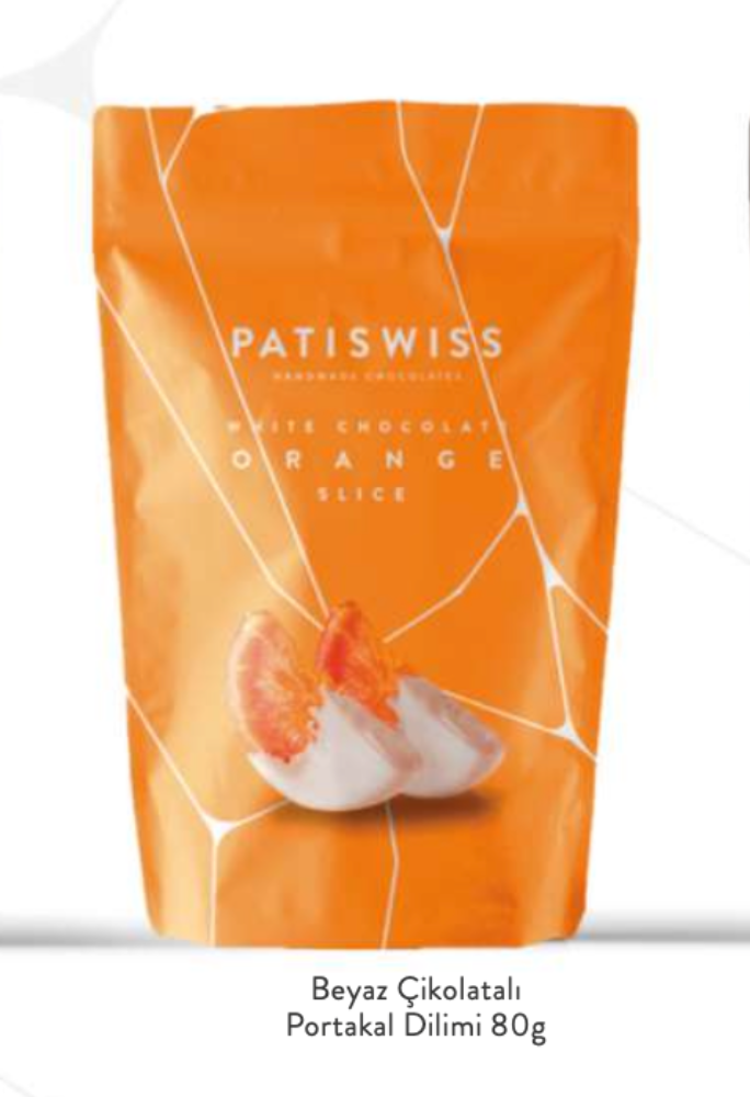 PATISWISS - Beyaz Çikolatalı Portakal Dilimi 80g