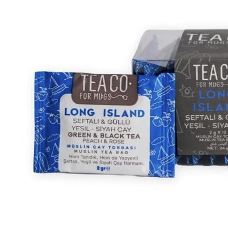 LONG ISLAND (BLACK&GREEN TEA PEACH&ROSE) "TEACO" TEA