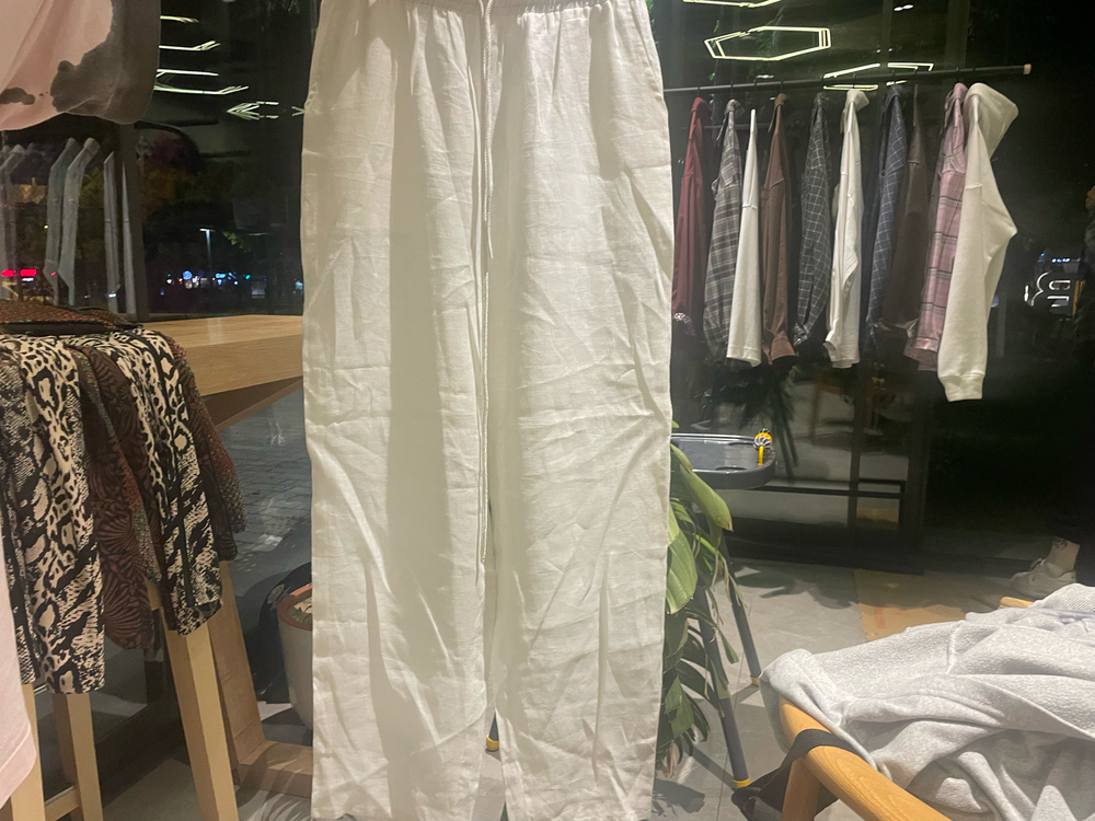 Dao Yang Keten Pantalon Beyaz