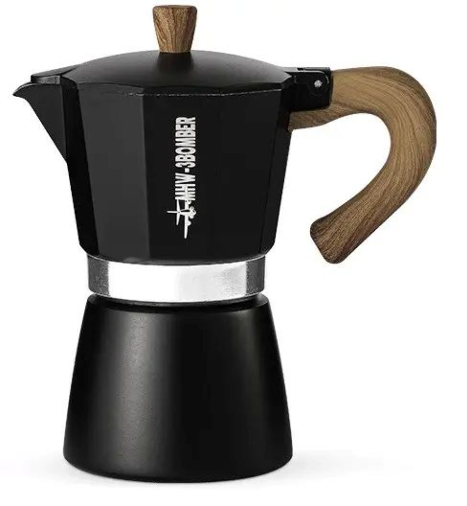 Кавоварка гейзерна MHW-3BOMBER 300мл Espresso Maker Moka Pot Чорна