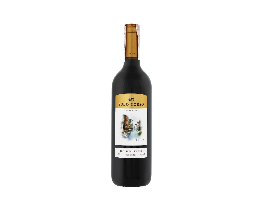 Вино Solo Corso Red Semi-Sweet червоне напівсолодке 11,5% 0.75 л.