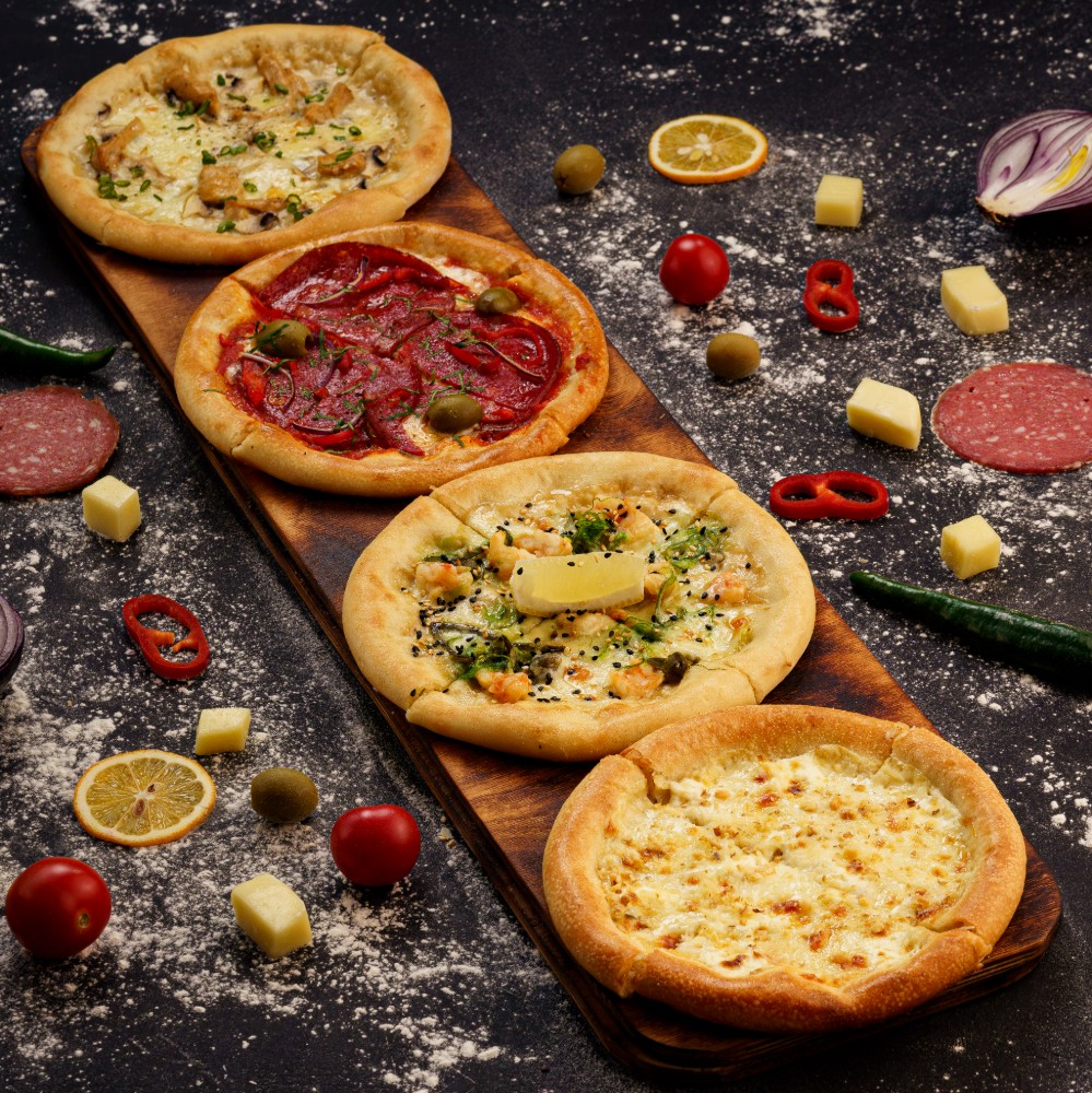 Pizzas set