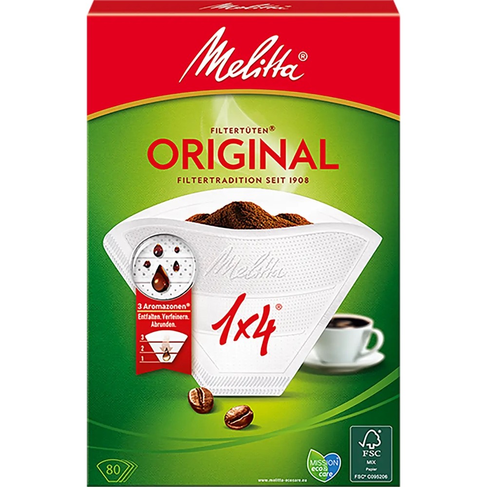Melitta фільтр 1*4 білий 80 шт