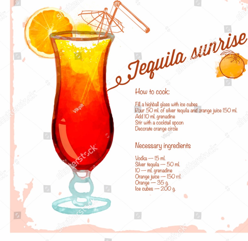 Коктейль алкогольний Tequila Sunrise