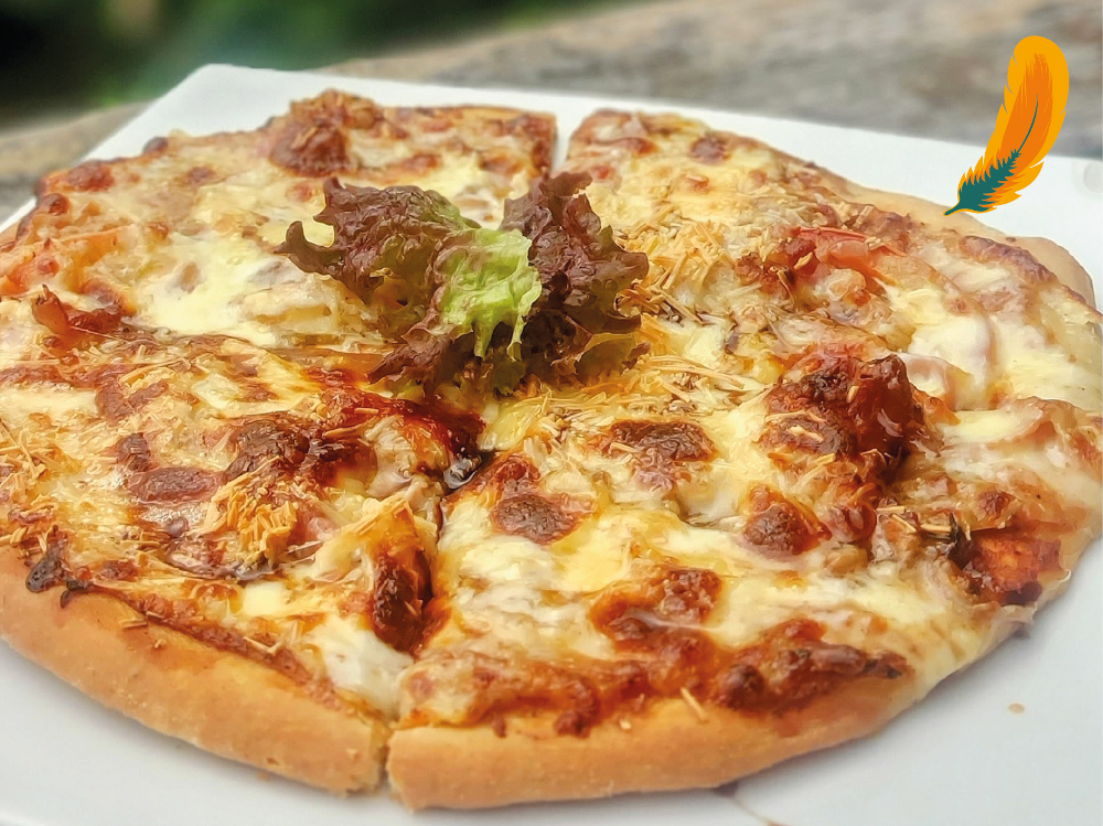 Pizza pollo y tocino