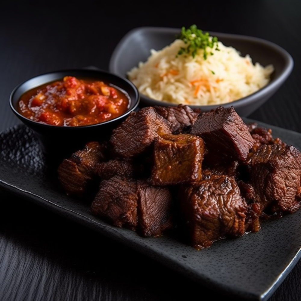 Peppered beef.