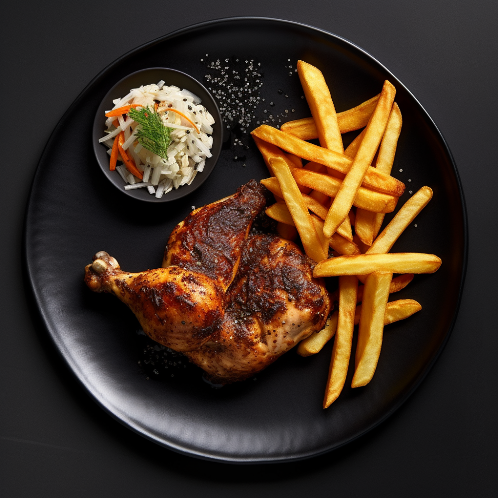 Peppered Chicken, Fries & coleslaw