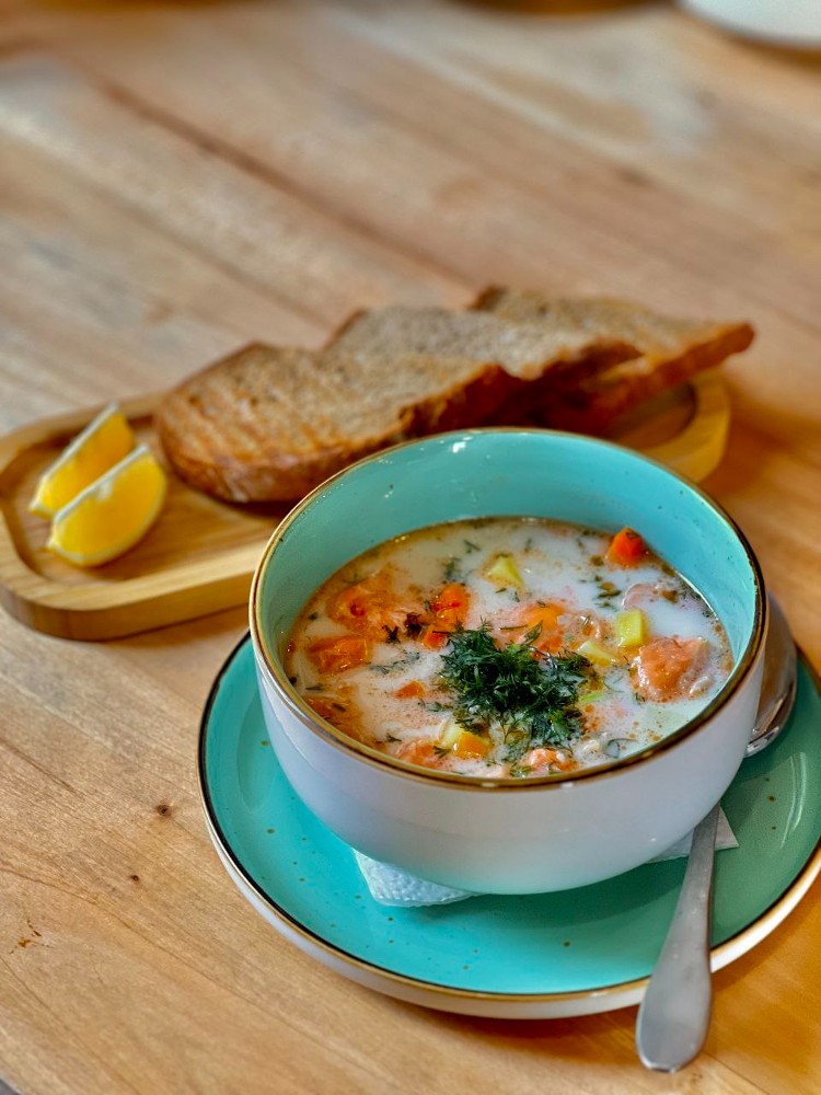 Finnish salmon soup