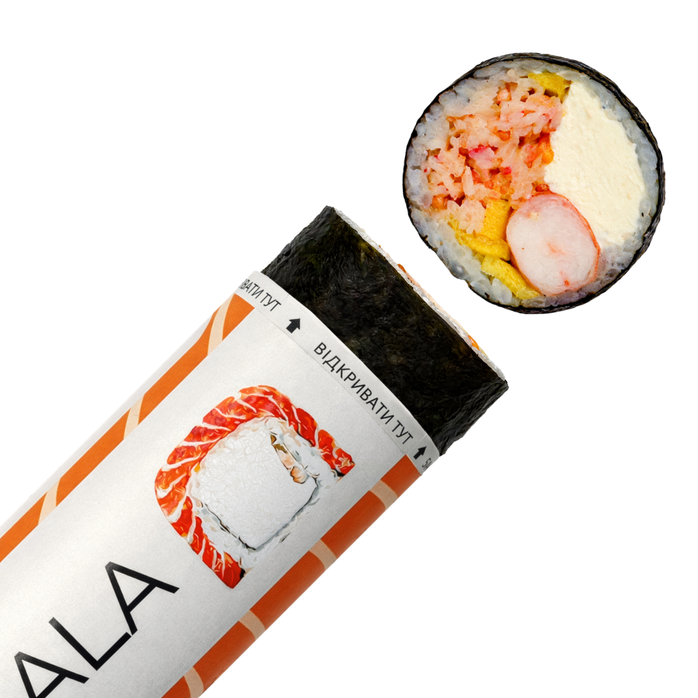 Рол з креветкою та крабом "push-pop"