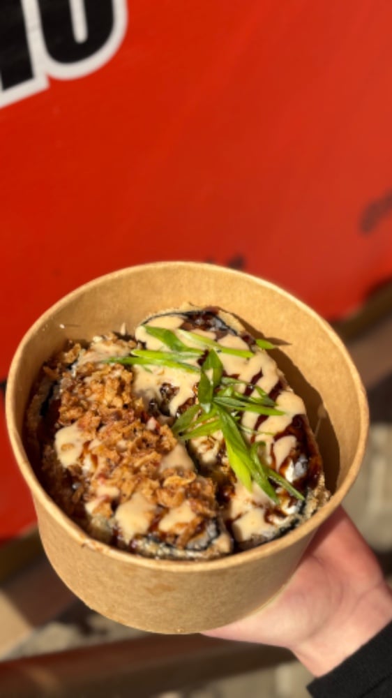 Суші Бургер тріпл фіш 🌶️ 550г.