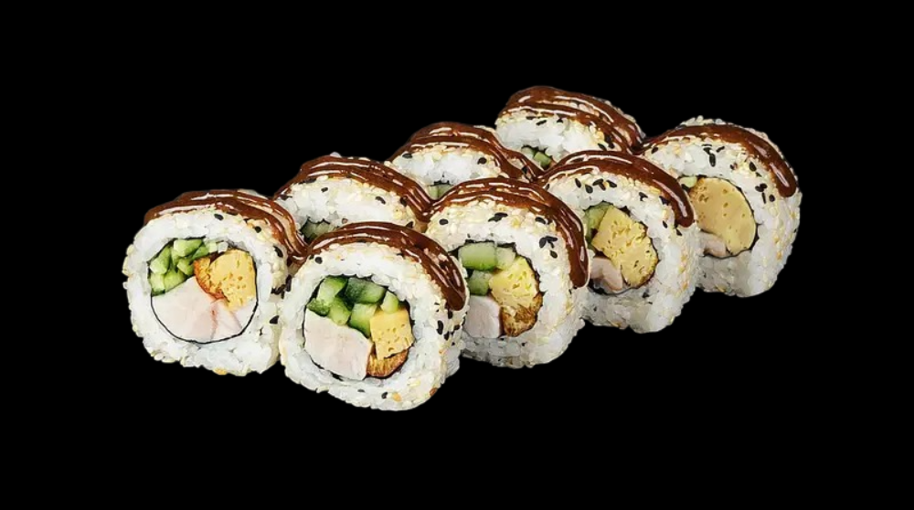Каліфорнія з куркою в кунжуті 270г.