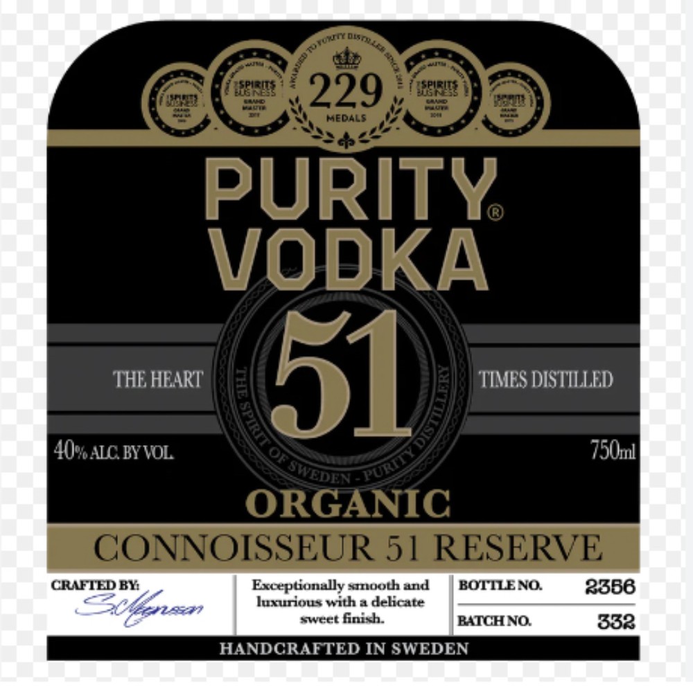 Purity Vodka  51 Connoisseur Reserve  40 % Sweden