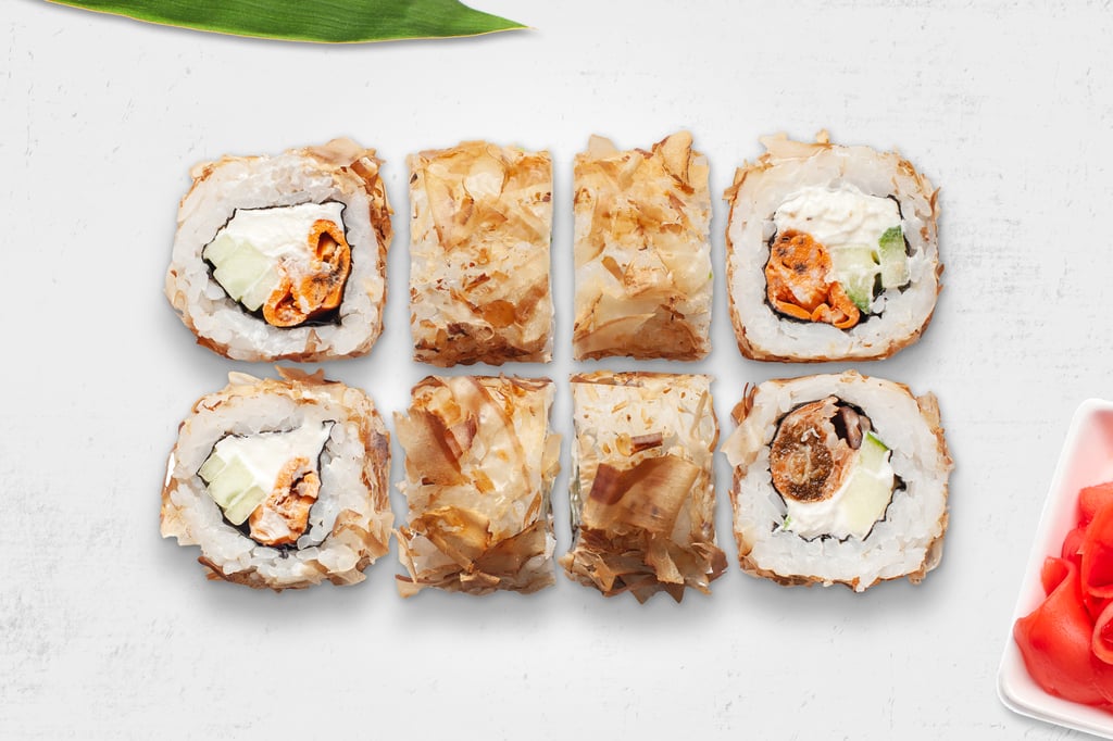 Філадельфія з мідіями в стружці тунця