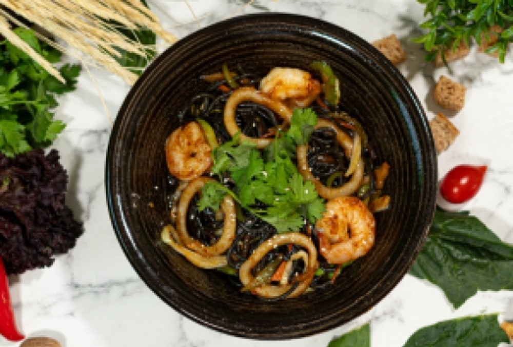 Лапша с морепродуктами 