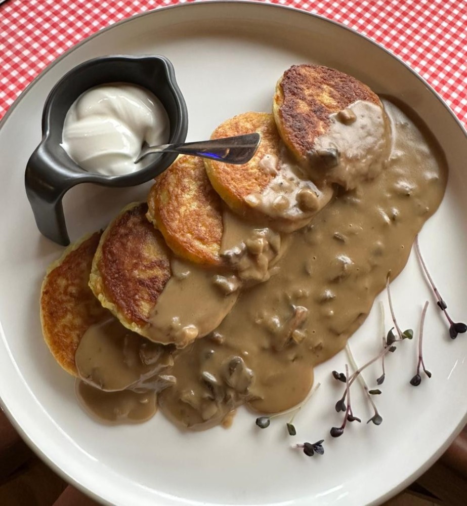Ріпеник з підливою з білих грибів