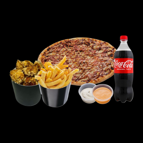 HubBox, картопля фрі та курячі сердечка в панко