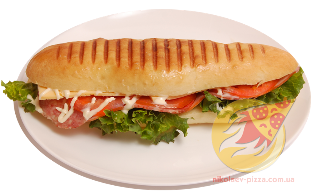 Паніні Клубний (салямі, бекон, сир, помидор, салат, цезар-соус)