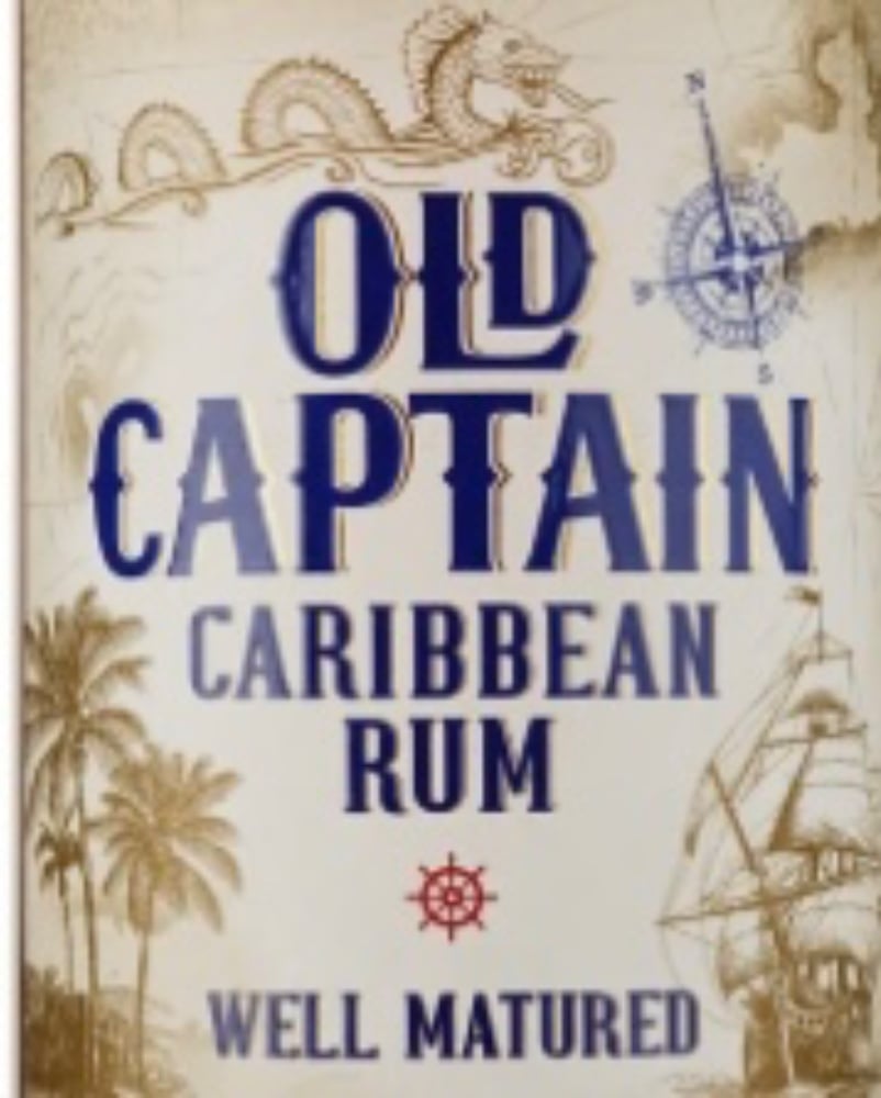 Ром Old Captain Caribbean Brown Rum 37.5%1l